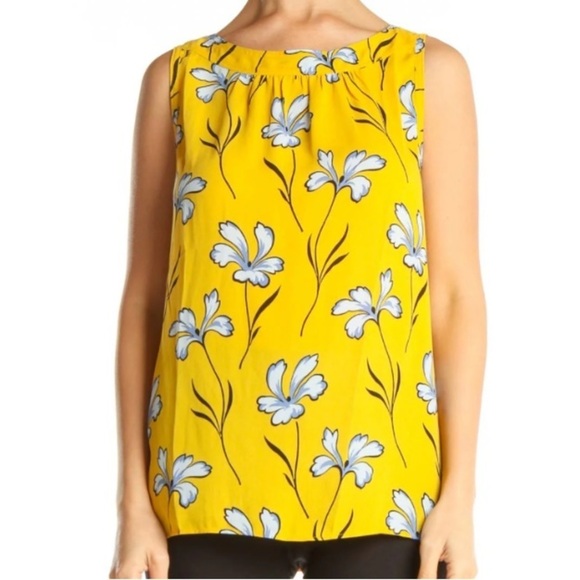 LOFT Tops - Loft Yellow Floral Sleeveless Blouse